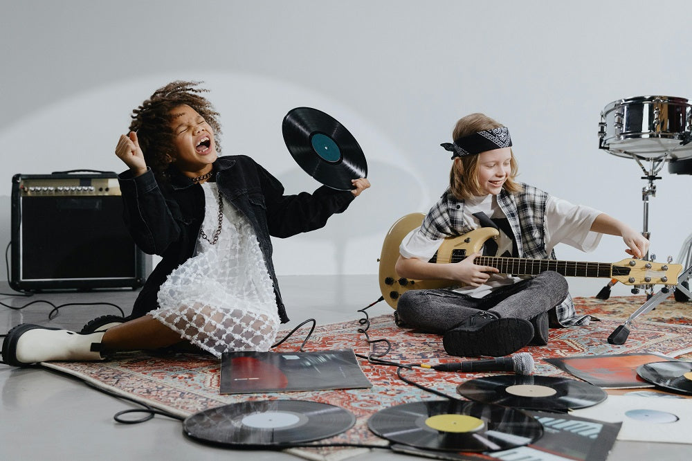 kids listening to custom vinyl records